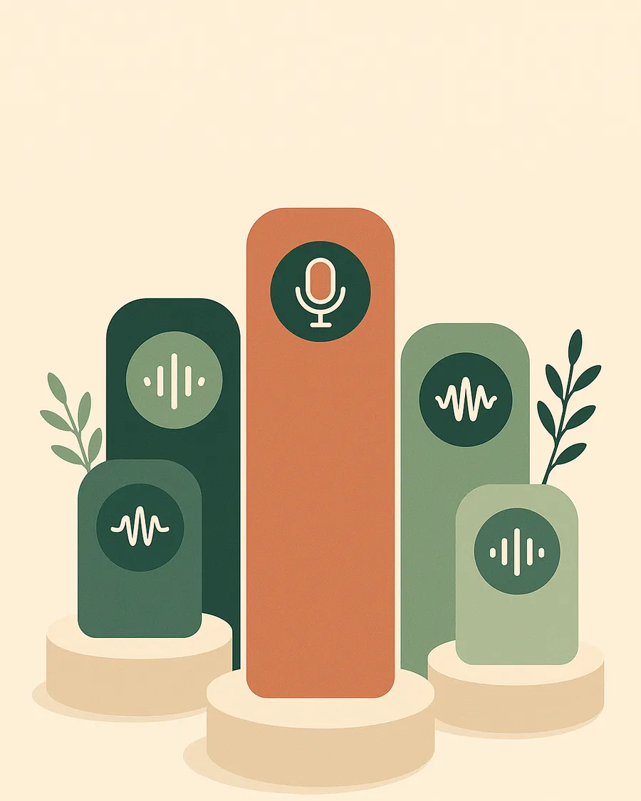 Ambient clinical documentation companies compared in 2026, illustrated as a lineup of platform cards with microphone and soundwave icons.