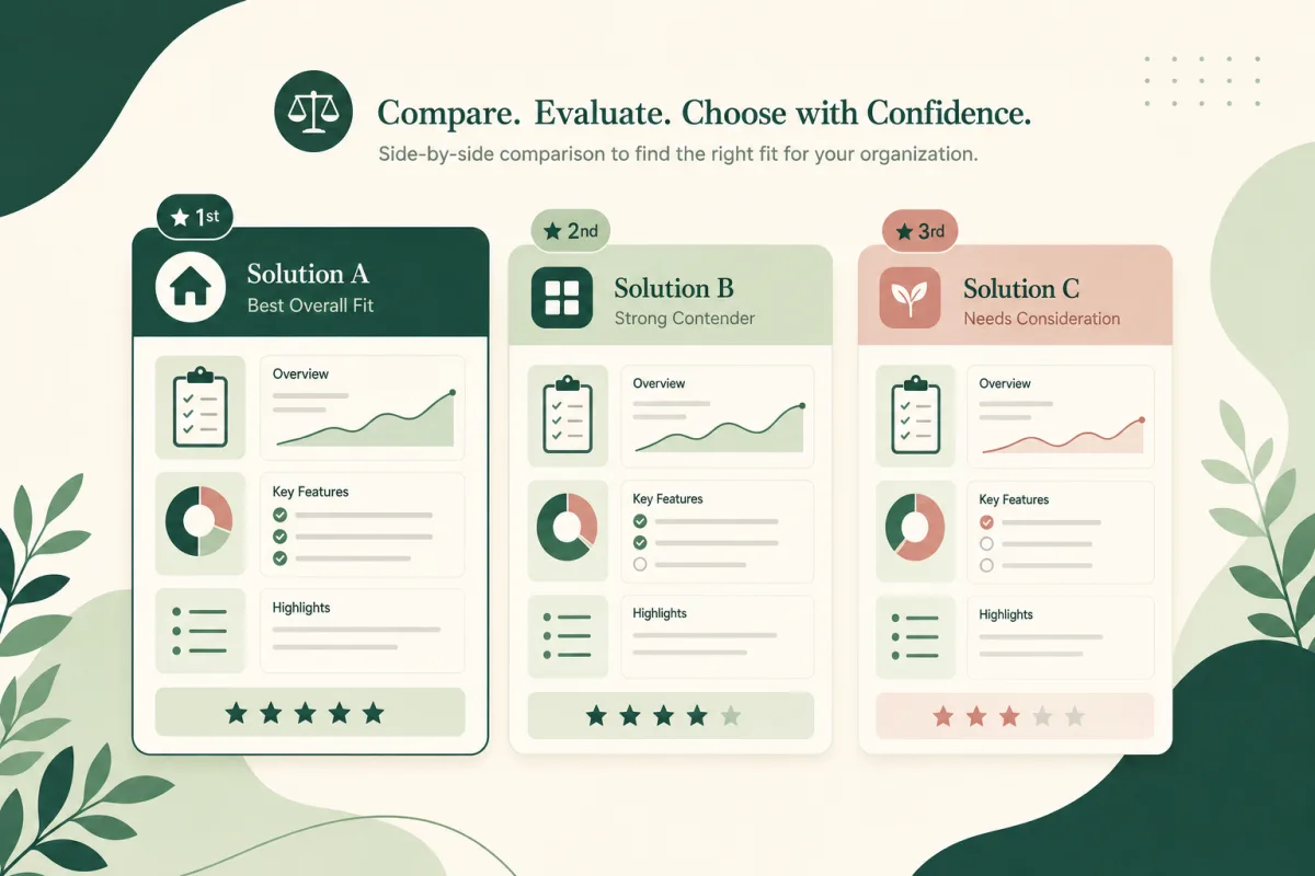 Best home health software for 2026 compared side-by-side — WellSky, HCHB, Axxess, MatrixCare, DSL, AI scribes, and coding tools with honest tradeoffs.