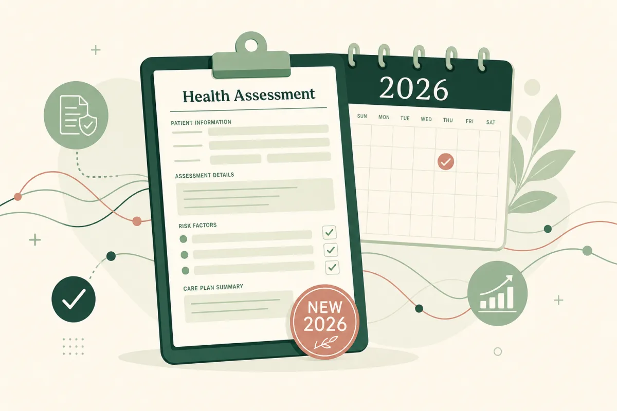 OASIS-E2 changes for 2026, Section GG refinements, SDOH expansion, cognitive item updates, and PDGM payment impact for home health agencies.